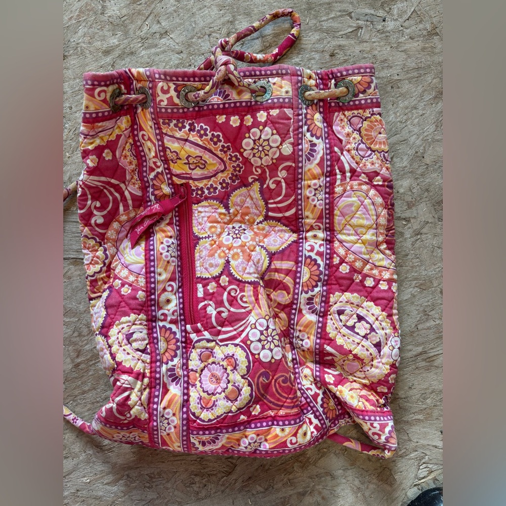 Vera Bradley raspberry fizz drawstring bag